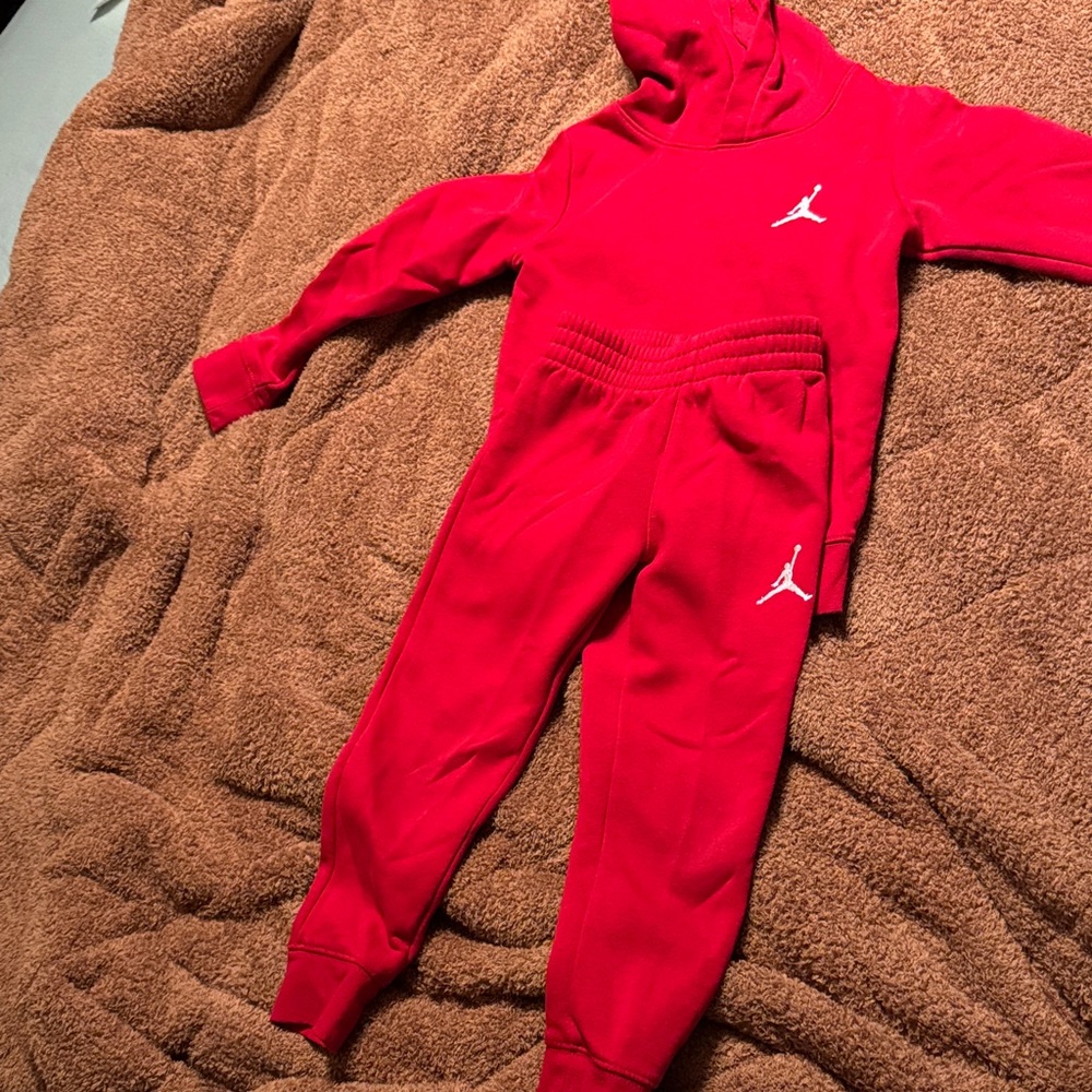 Nike Kids Red Sweatpants & Hoodie Set